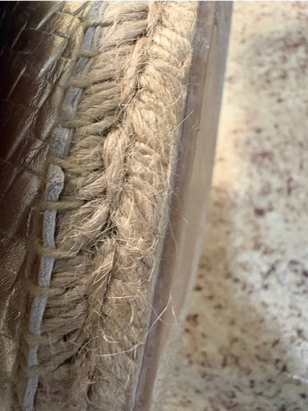 Metallic Gold Woven Espadrille Flats